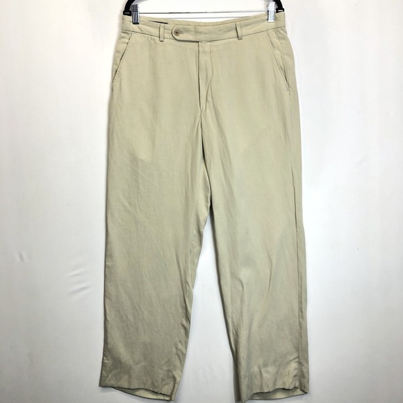 Ballin Relax Men's 34x30 Linen Tencel Silk Blend Casual Comfort Slacks Pants Tan - Picture 1 of 5